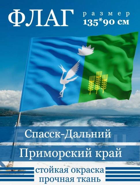 Флаг города Спасск-Дальний 90х135см