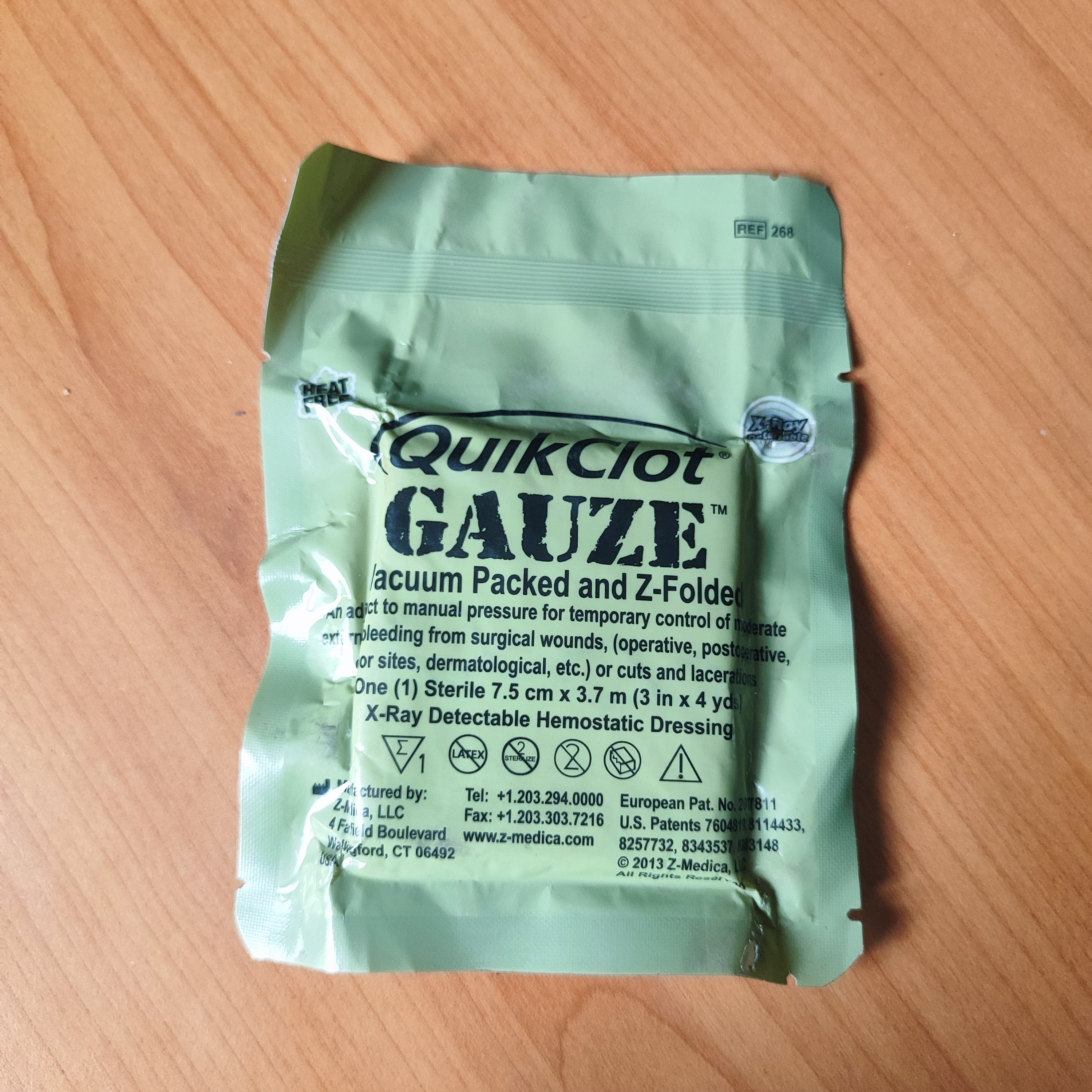 Гемостатический (кровоостанавливающий)бинт QuikClot Combat Gauze - 7.5см x 3.7м