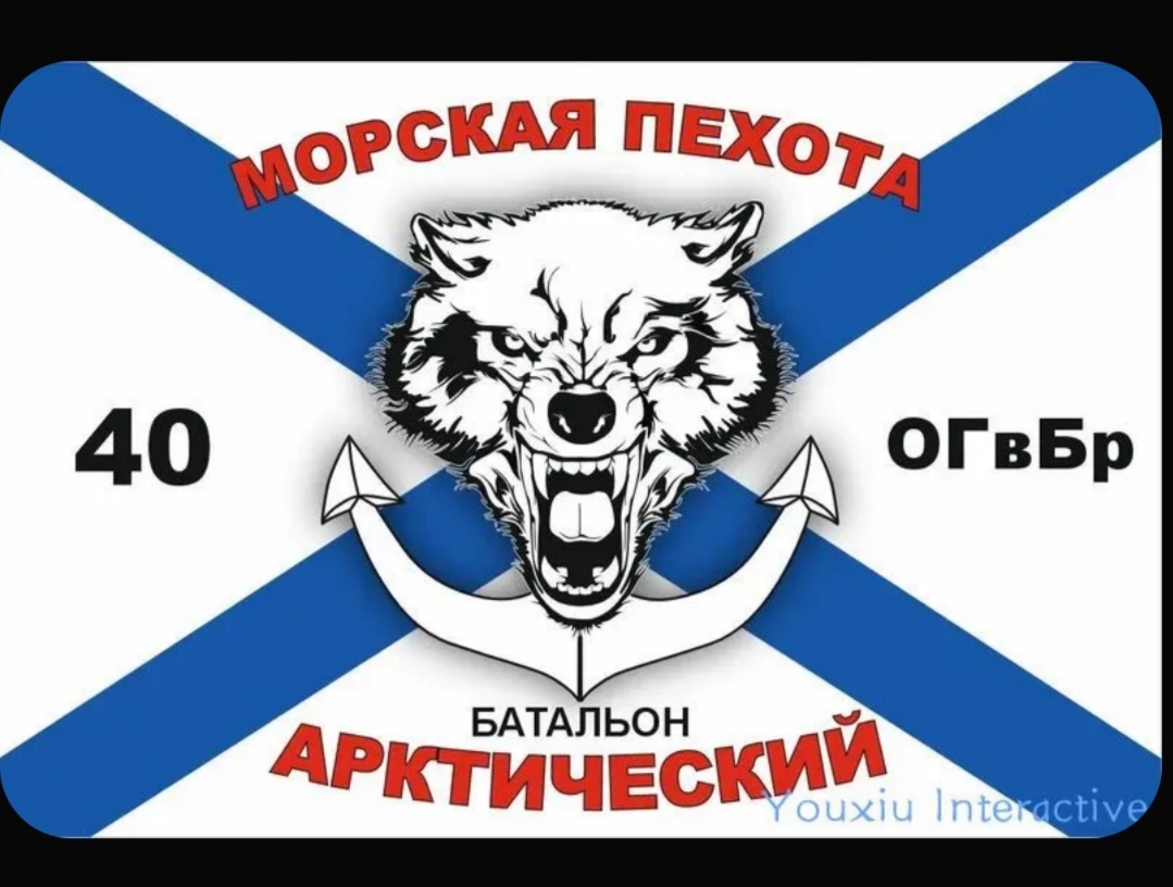 Флаг ВМФ 40 Отдельная бригада МП Волк 90*135 см большой